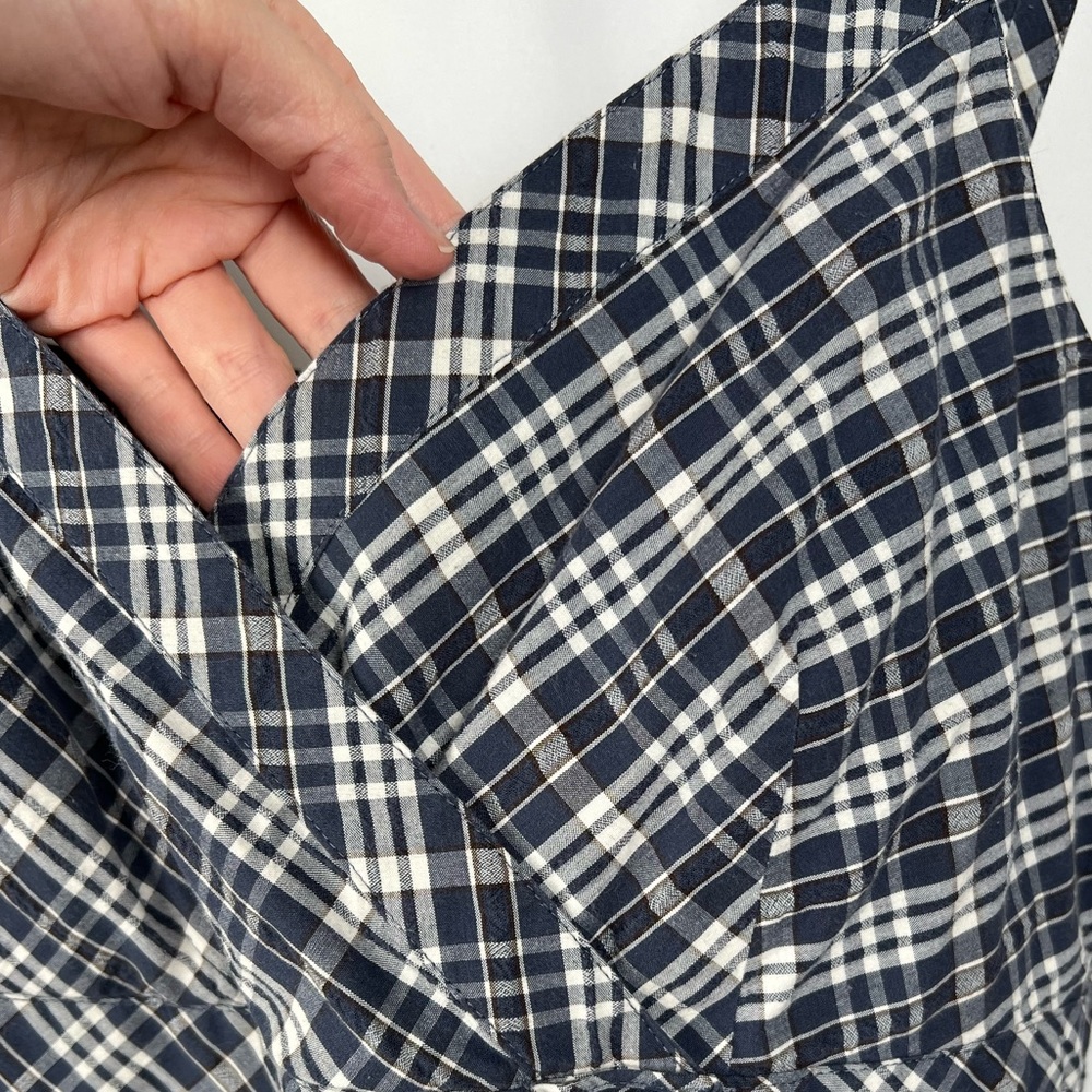 Nine West Blue Plaid Cotton Summer Dress Size 16 - Picture 9 of 15
